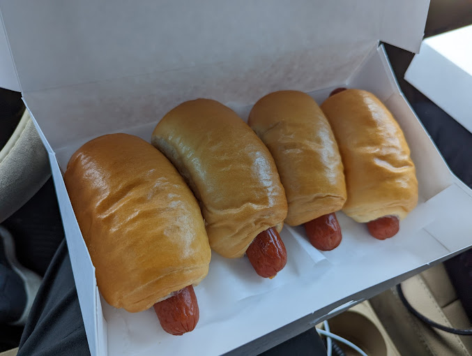Jalapeño Pigs in a Blanket — four sausage rolls in a box
